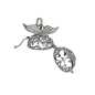Preview: Silberfarbiger Anhänger mit Flügeln zum Steine auswechseln