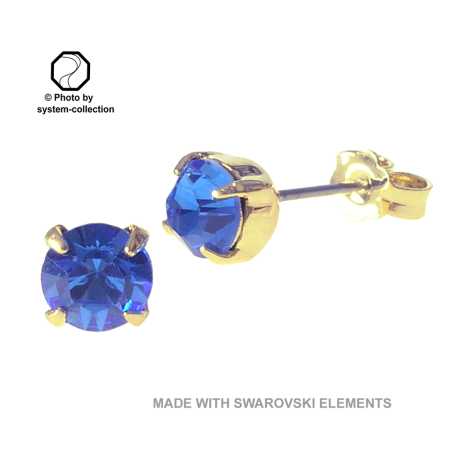 Stecker mit Swarovski Kristall Farbe:  Saphir