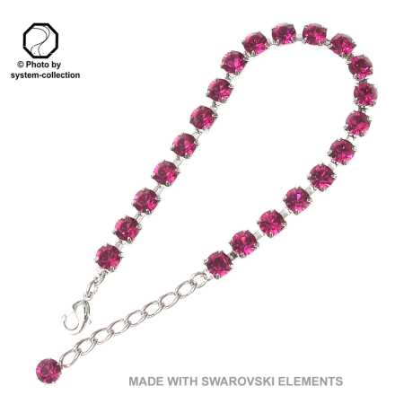 Armband mit Swarovski Kristall Farbe: Fuchsia