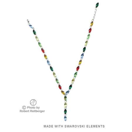 Y Kette mit Swarovski Kristall: Vielfarben