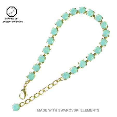 Armband Vergoldet mit Swarovski Kristall Farbe: Pazifik Opal