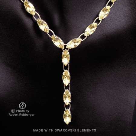 Ypsilon Navette Kette mit Swarovski Kristall: Gelbe Narzisse