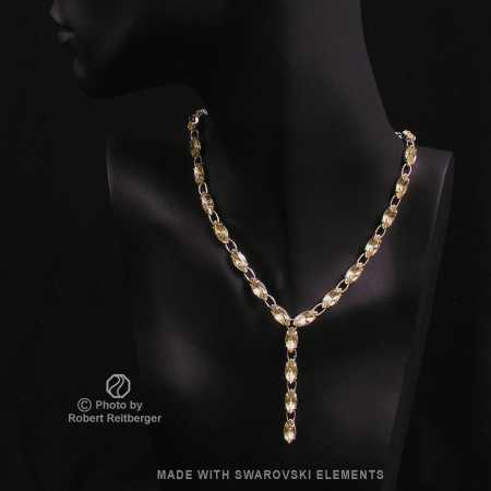 Ypsilon Navette Kette mit Swarovski Kristall: Gelbe Narzisse