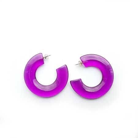 80er Modeschmuck Violett Plexi Creolen