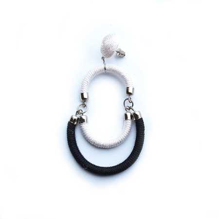 80er Modeschmuck Halbkreisohrringe