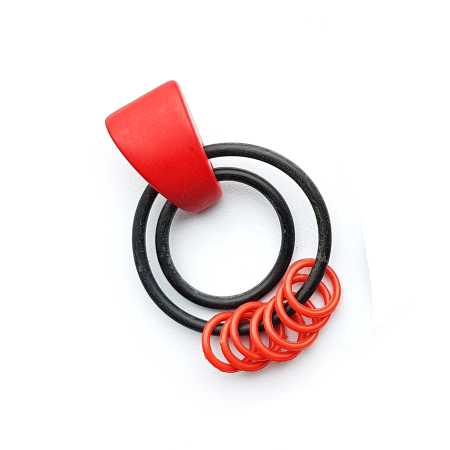 80er Modeschmuck Stecker aus Gummi, Schaumstoff und Metall