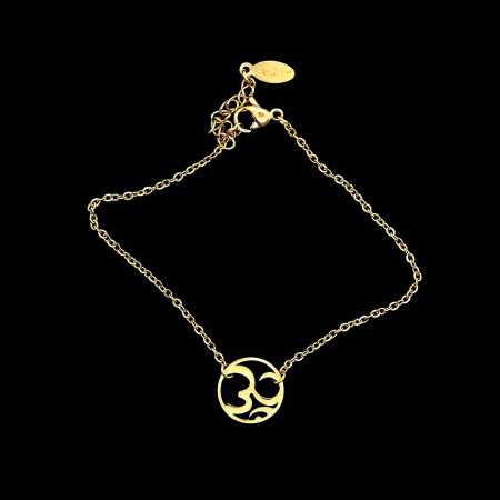 Vergoldete Edelstahlarmband  mit "OM" Anhänger