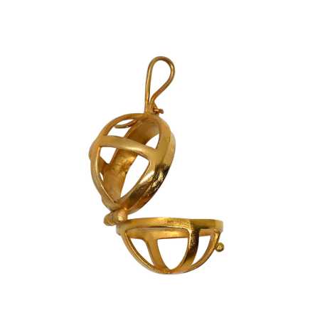 Großer Anhänger für auswechselbare Steine Vergoldet