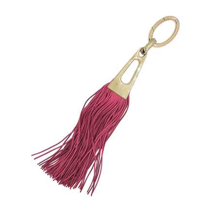 Taschenanhänger in Gold Ton und Leder - Pink, Rot