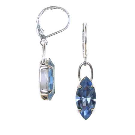 Ohrhänger mit Navette Swarovski Kristallen Farbe: Saphir Hell
