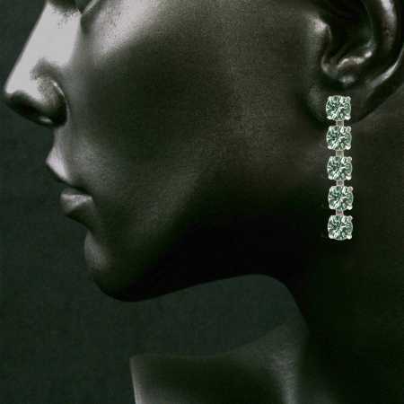 Ohrhänger mit 5 Swarovski Kristallen Farbe: Chrysolith Grün
