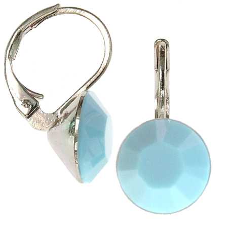 8mm Ohrringe mit Swarovski Kristall in der Farbe Türkis Grün