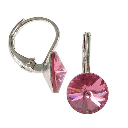 8mm Ohrringe mit Swarovski Kristall in der Farbe Rose