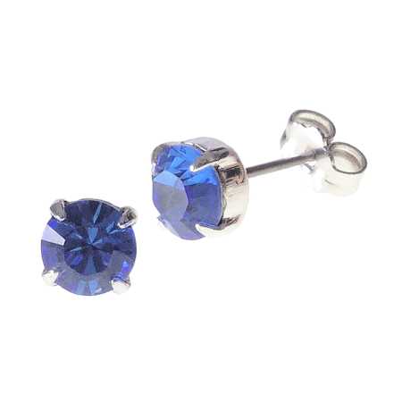 Stecker mit Swarovski Kristall Farbe: Saphir