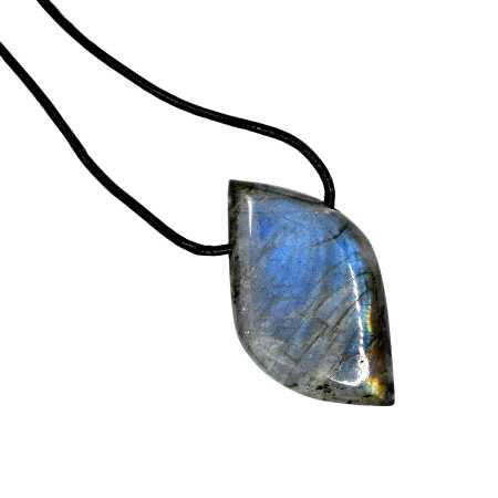 Labradorit Anhänger am Lederband