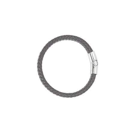 Geflochtenes Leder Metall Armband Dunkel Braunz