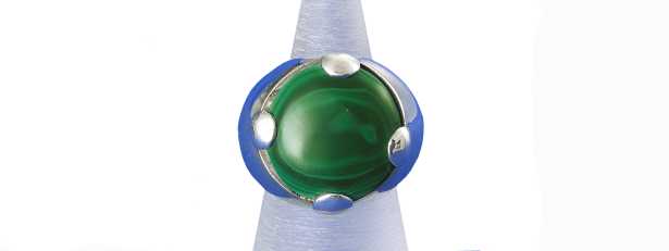 Runder Malachit Silberring