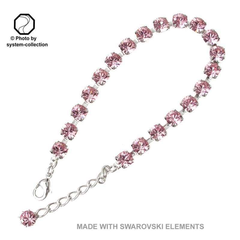 Armband mit Swarovski Kristall Farbe: Rose Hell