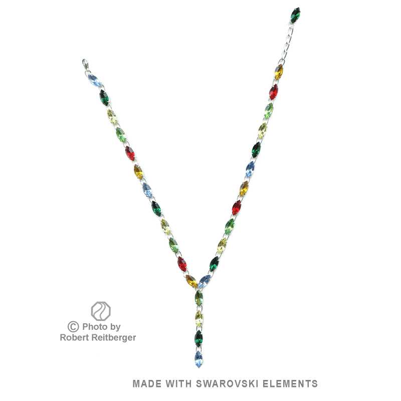 Y Kette mit Swarovski Kristall: Vielfarben