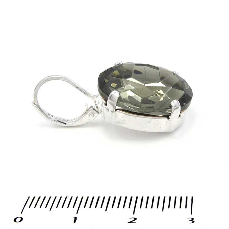 Ohrringe Vintage Böhmisches Glas: Grau