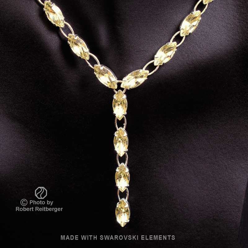 Ypsilon Navette Kette mit Swarovski Kristall: Gelbe Narzisse