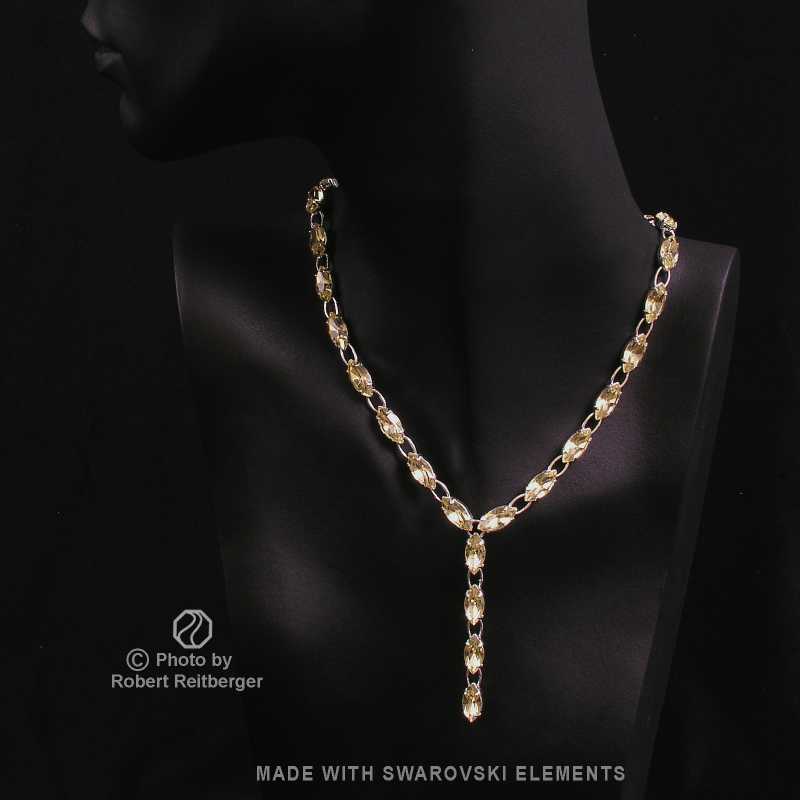 Ypsilon Navette Kette mit Swarovski Kristall: Gelbe Narzisse