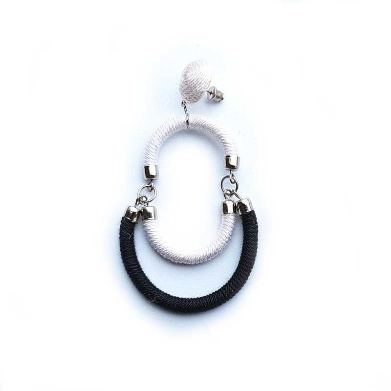 80er Modeschmuck Halbkreisohrringe