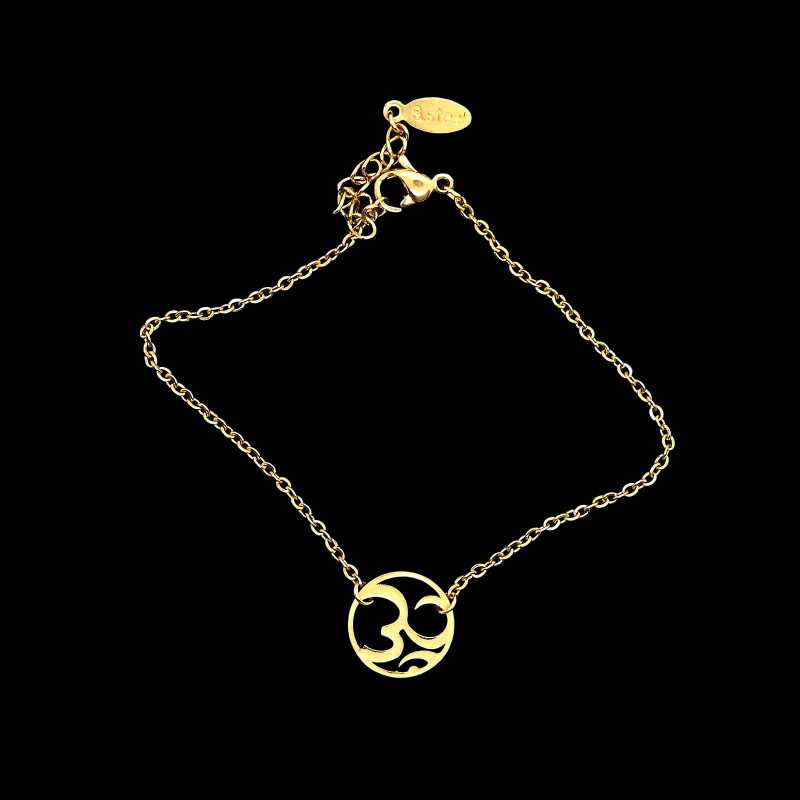 Vergoldete Edelstahlarmband  mit "OM" Anhänger