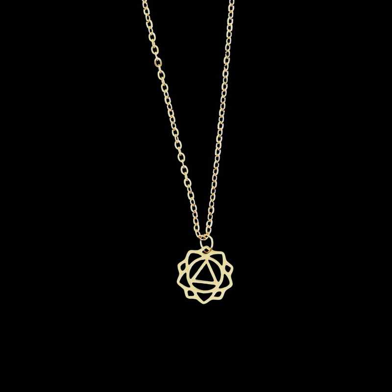 Vergoldete Edelstahlkette Dreieck im Kreis