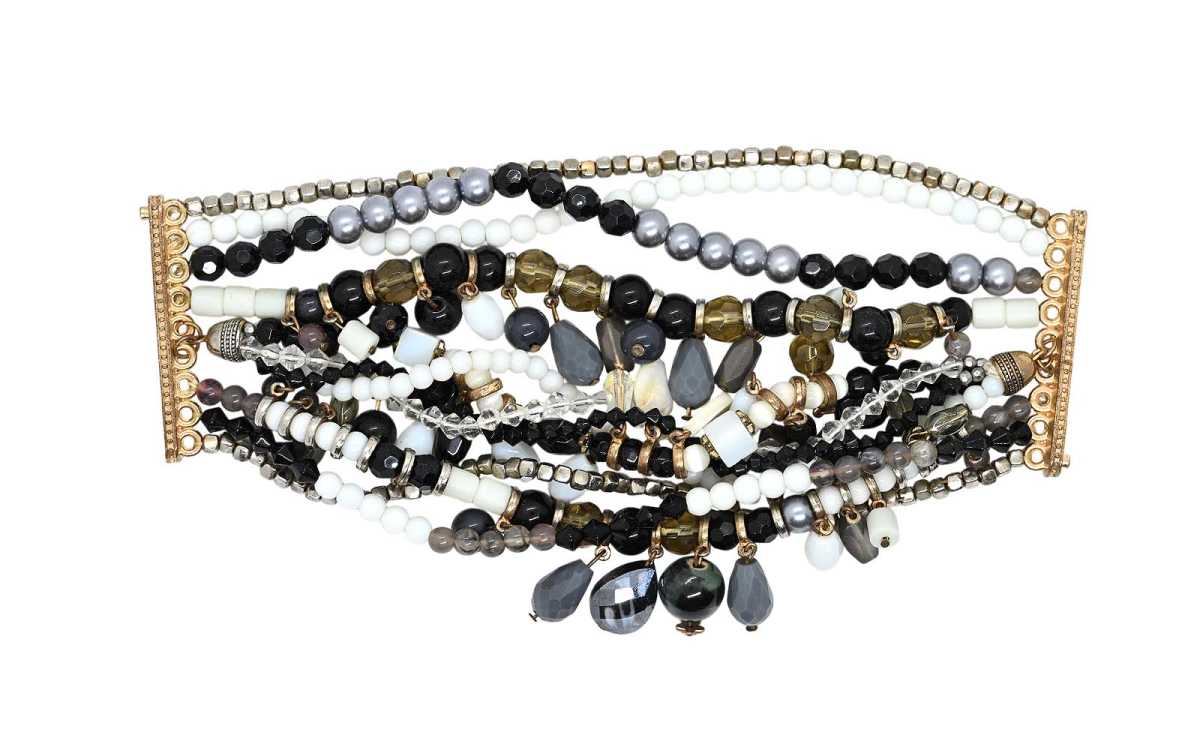 Schwarz- Grau- Beigefarbiges Modearmband