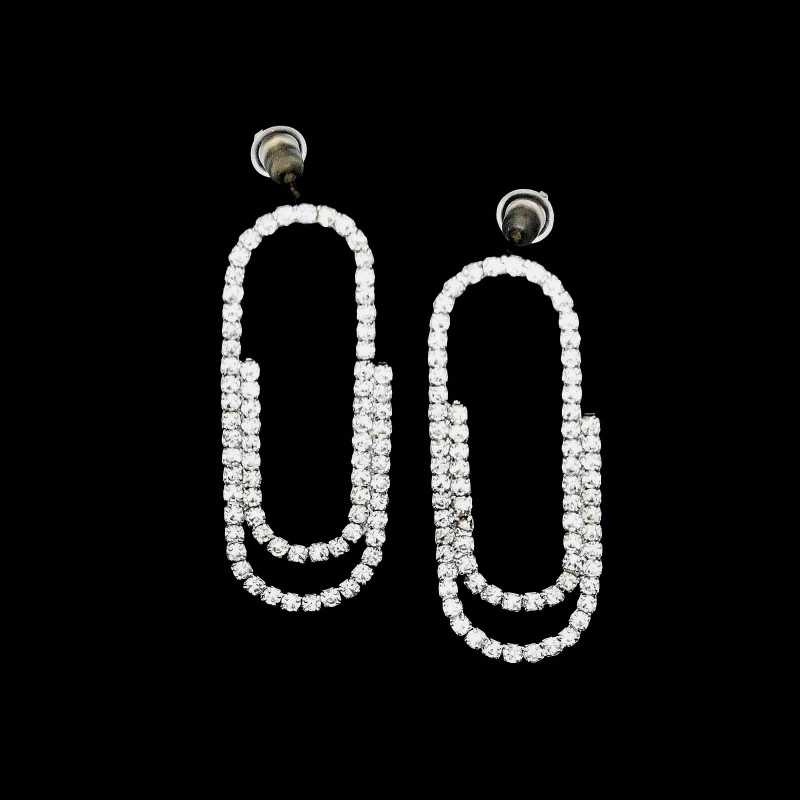 Ovale Strass Ohrringe