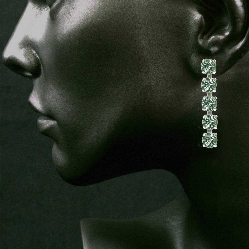Ohrhänger mit 5 Swarovski Kristallen Farbe: Chrysolith Grün