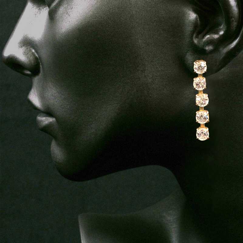 Ohrhänger mit 5 Swarovski Kristallen Farbe: Transparent Klar