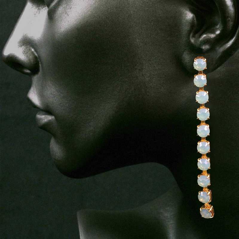 Ohrhänger mit 10 Swarovski Kristallen Farbe: Pazifik, Grün