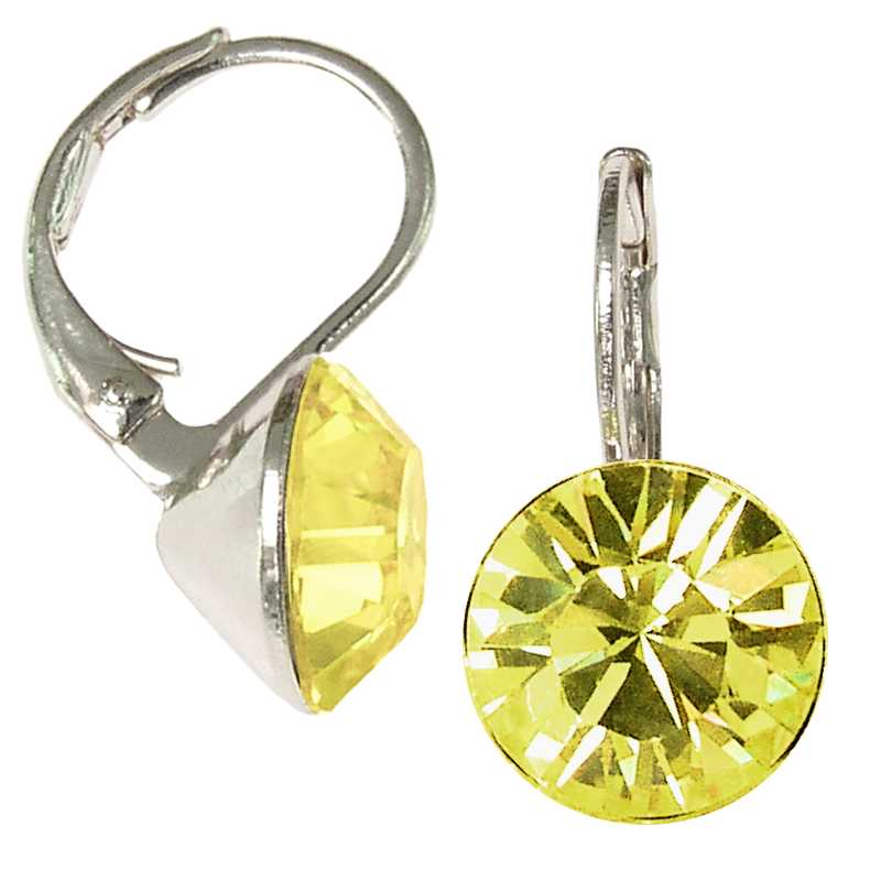 8mm Ohrringe mit Swarovski Kristall in der Farbe Narzisse Gelb