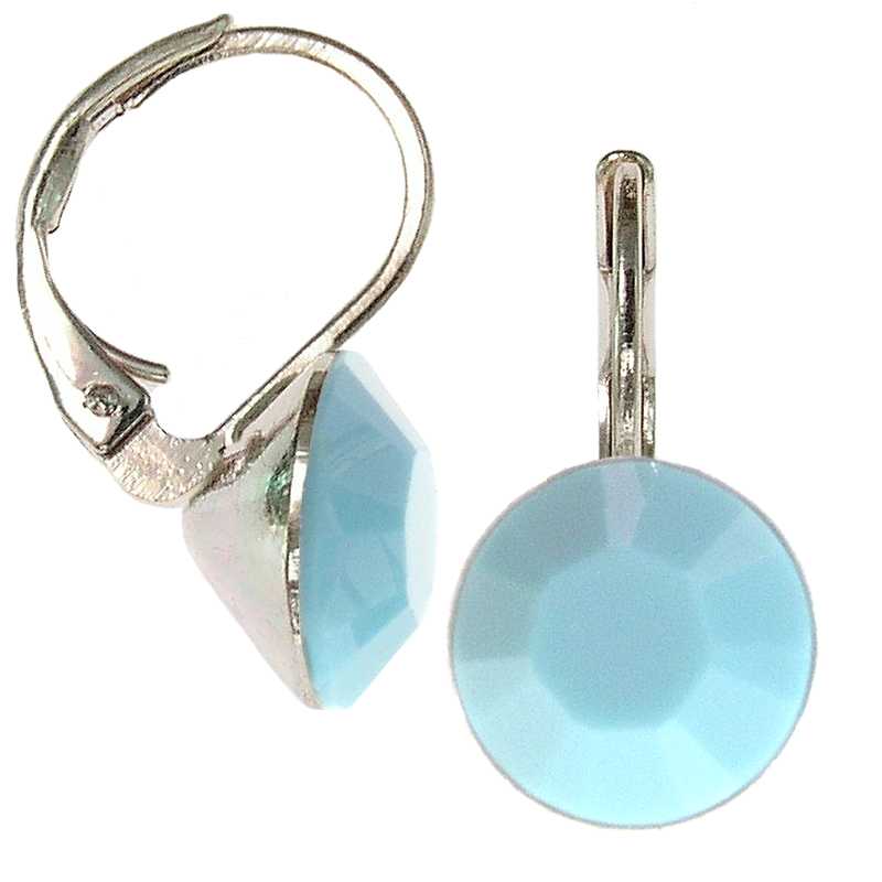 8mm Ohrringe mit Swarovski Kristall in der Farbe Türkis Grün