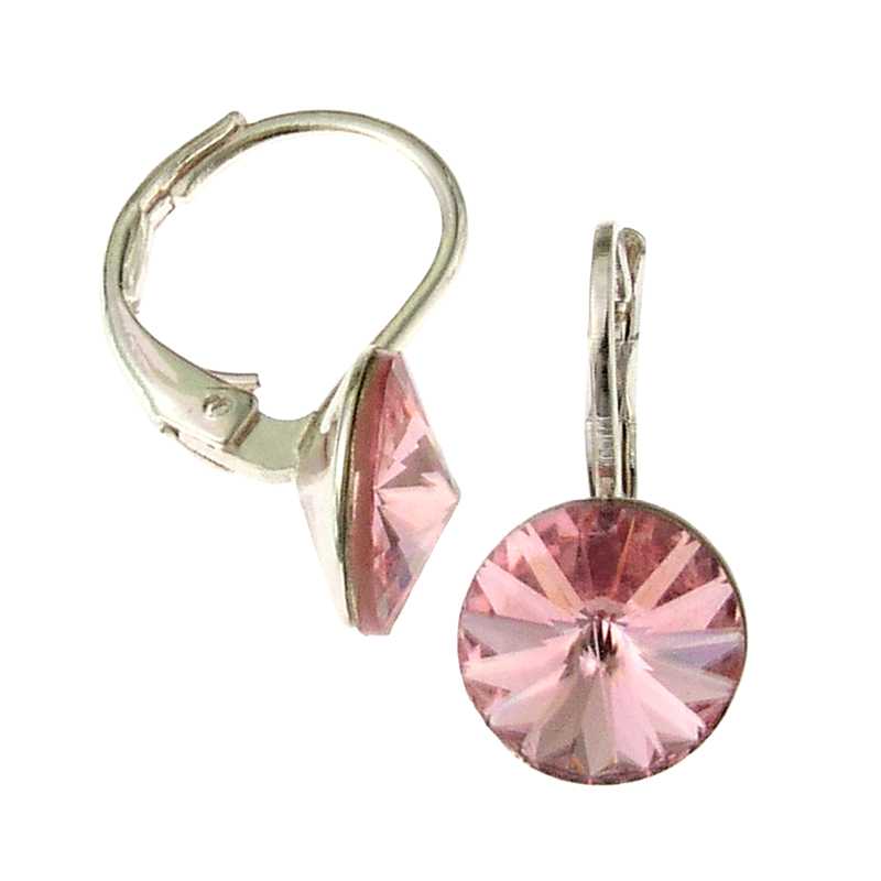 8mm Ohrringe mit Swarovski Kristall in der Farbe Rose Hell