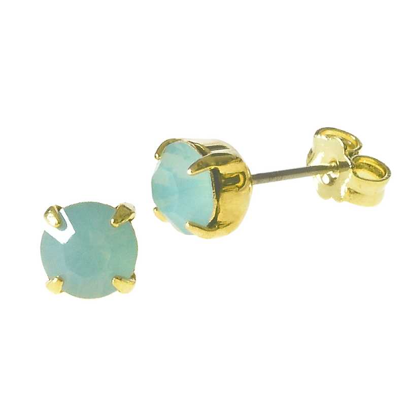 Stecker mit Swarovski Kristall Farbe: Pazifik Opal