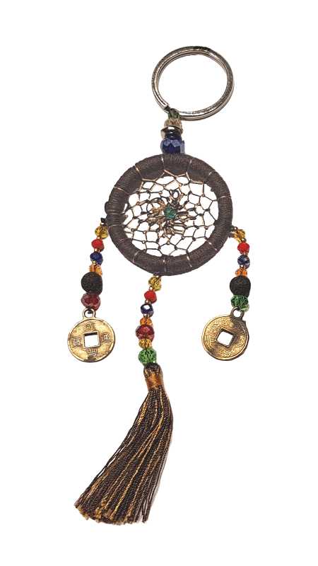 Traumfänger als Schlüssel Anhänger Violett