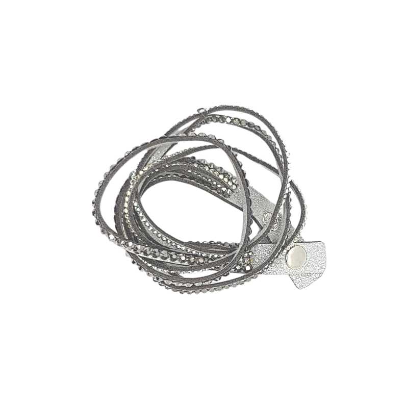 4 teiliges Leder Armband Silberton