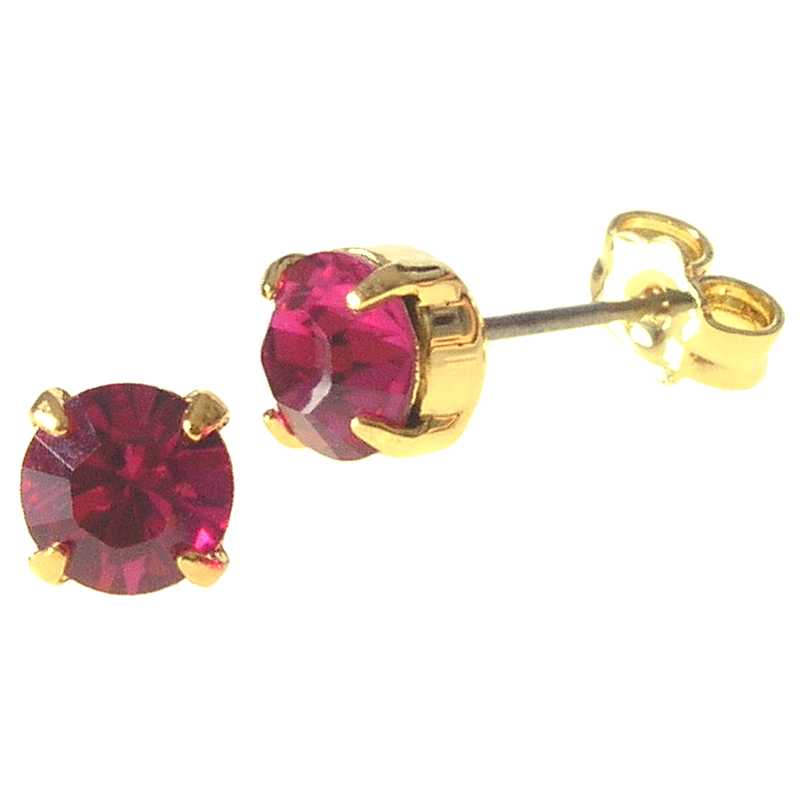 Stecker mit Swarovski Kristall Farbe: Fuchsia