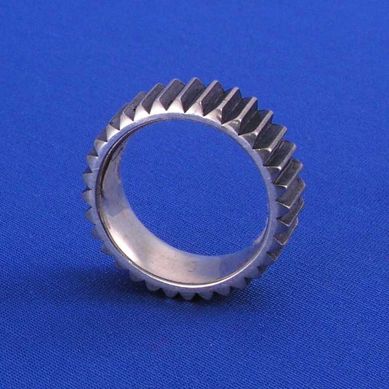 925 Silberring wie ein Zahnrad