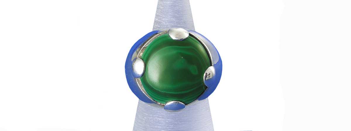 Runder Malachit Silberring