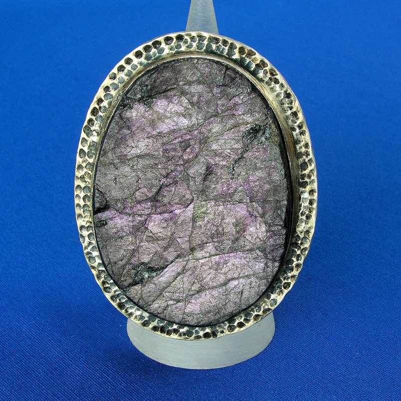 Massiver 925 Silberring mit Purpurlith