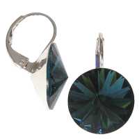 12mm Ohrringe mit Swarovski Kristall in der Farbe Montana Blau