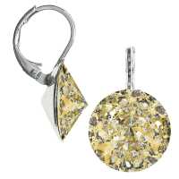 14mm Ohrringe mit Swarovski Kristall Farbe Gold Patina