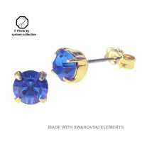 Stecker mit Swarovski Kristall Farbe:  Saphir