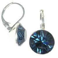 8mm Ohrringe mit Swarovski Kristall in der Farbe Montana Blau