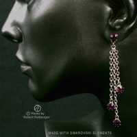 Ohrhänger mit 4 Swarovski Kristallen Farbe: Amethyst