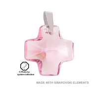 Kreuz Anhänger mit Swarovski® Kristall in der Farbe: Rose Hell